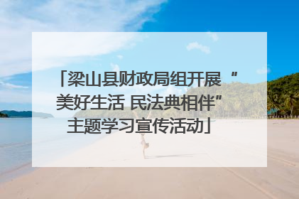 梁山县财政局组开展“美好生活 民法典相伴”主题学习宣传活动