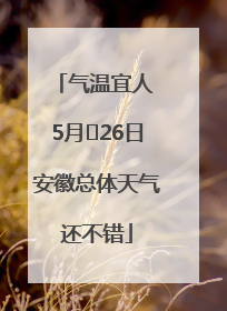 气温宜人 5月﻿26日安徽总体天气还不错