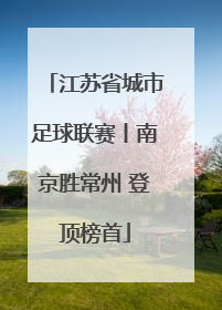 江苏省城市足球联赛丨南京胜常州 登顶榜首