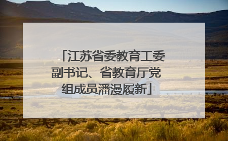 江苏省委教育工委副书记、省教育厅党组成员潘漫履新