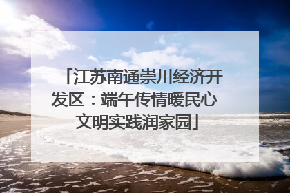 江苏南通崇川经济开发区：端午传情暖民心 文明实践润家园