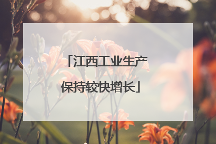 江西工业生产保持较快增长