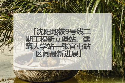 沈阳地铁9号线二期工程新立堡站、建筑大学站—张官屯站区间最新进展