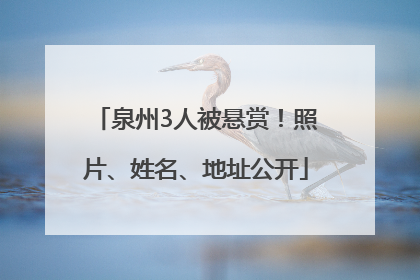 泉州3人被悬赏！照片、姓名、地址公开