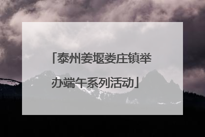 泰州姜堰娄庄镇举办端午系列活动