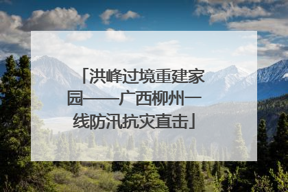 洪峰过境重建家园——广西柳州一线防汛抗灾直击