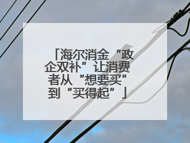 海尔消金“政企双补”让消费者从“想要买”到“买得起”