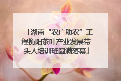 湖南“农广助农”工程衡阳茶叶产业发展带头人培训班圆满落幕