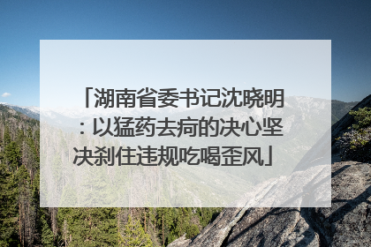湖南省委书记沈晓明：以猛药去疴的决心坚决刹住违规吃喝歪风