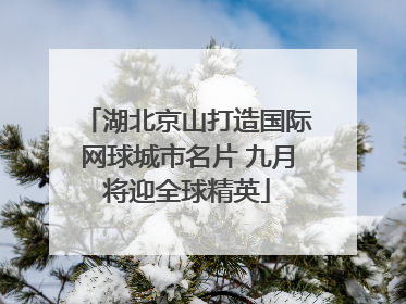 湖北京山打造国际网球城市名片 九月将迎全球精英