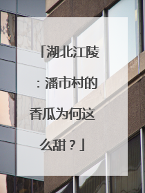 湖北江陵：潘市村的香瓜为何这么甜？