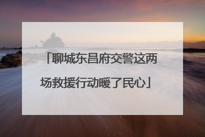 聊城东昌府交警这两场救援行动暖了民心