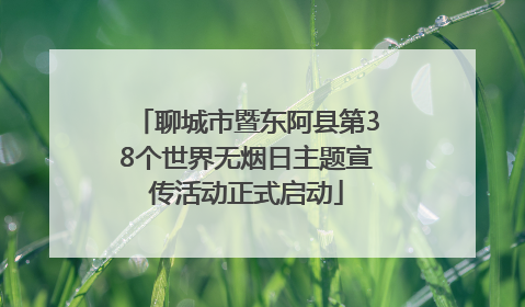 聊城市暨东阿县第38个世界无烟日主题宣传活动正式启动