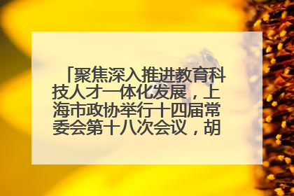 聚焦深入推进教育科技人才一体化发展，上海市政协举行十四届常委会第十八次会议，胡文容出席并讲话