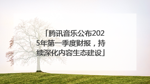 腾讯音乐公布2025年第一季度财报，持续深化内容生态建设