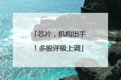芯片，机构出手！多股评级上调