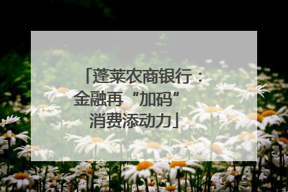 蓬莱农商银行：金融再“加码” 消费添动力