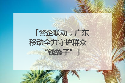警企联动，广东移动全力守护群众“钱袋子”