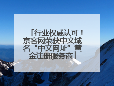 行业权威认可！京客网荣获中文域名“中文网址”黄金注册服务商