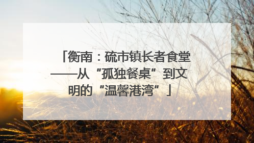 衡南：硫市镇长者食堂——从“孤独餐桌”到文明的“温馨港湾”