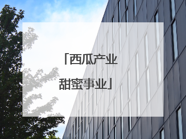 西瓜产业 甜蜜事业