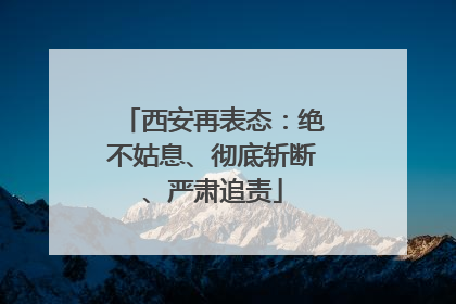 西安再表态：绝不姑息、彻底斩断、严肃追责