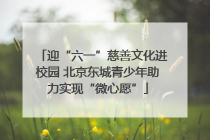迎“六一”慈善文化进校园 北京东城青少年助力实现“微心愿”