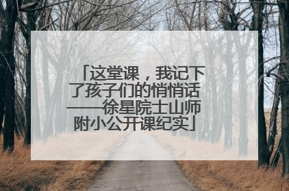 这堂课，我记下了孩子们的悄悄话——徐星院士山师附小公开课纪实