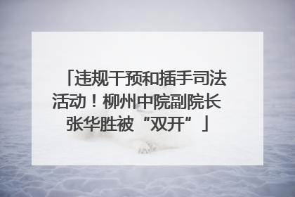 违规干预和插手司法活动！柳州中院副院长张华胜被“双开”
