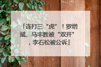 连打三“虎”！罗增斌、马丰胜被“双开”，李石松被公诉