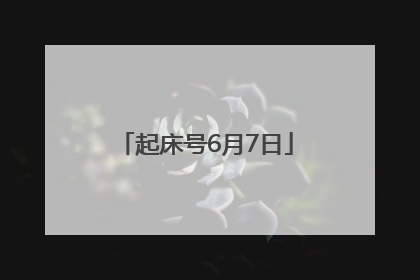 起床号6月7日