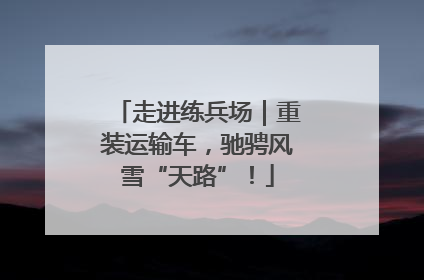 走进练兵场｜重装运输车，驰骋风雪“天路”！