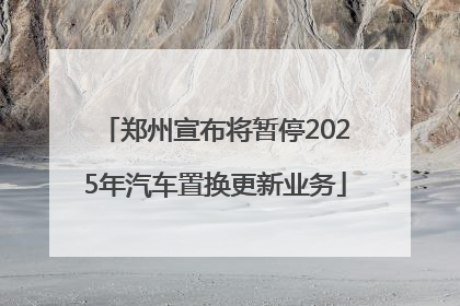 郑州宣布将暂停2025年汽车置换更新业务