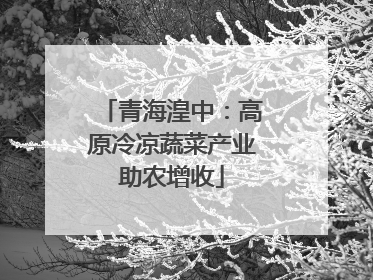 青海湟中：高原冷凉蔬菜产业助农增收