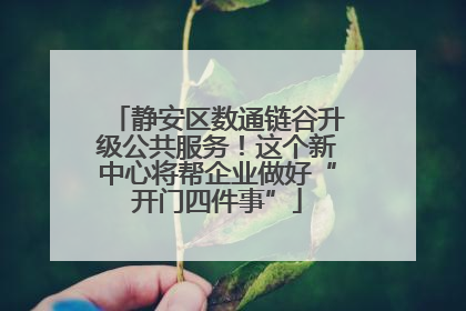 静安区数通链谷升级公共服务！这个新中心将帮企业做好“开门四件事”