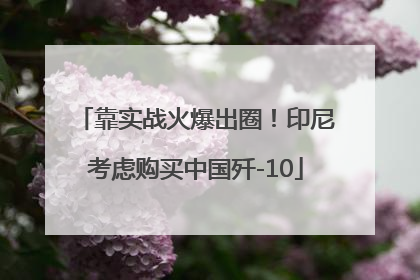 靠实战火爆出圈！印尼考虑购买中国歼-10