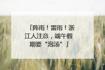 阵雨！雷雨！浙江人注意，端午假期要“泡汤”