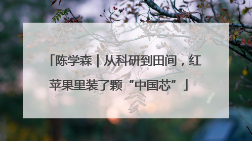 陈学森｜从科研到田间，红苹果里装了颗“中国芯”