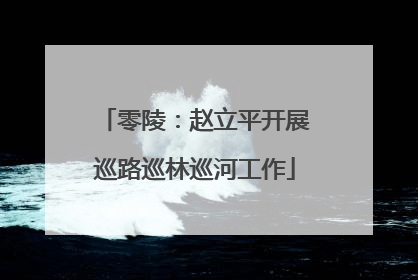 零陵：赵立平开展巡路巡林巡河工作
