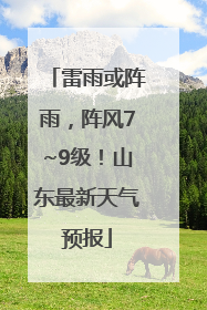 雷雨或阵雨，阵风7~9级！山东最新天气预报