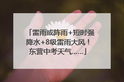 雷雨或阵雨+短时强降水+8级雷雨大风！东营中考天气……
