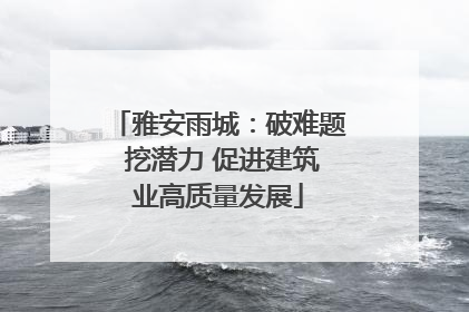 雅安雨城：破难题 挖潜力 促进建筑业高质量发展