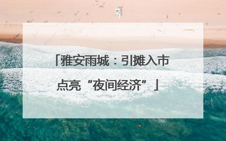 雅安雨城：引摊入市 点亮“夜间经济”