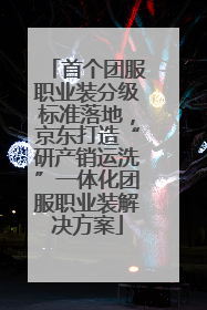 首个团服职业装分级标准落地，京东打造“研产销运洗”一体化团服职业装解决方案