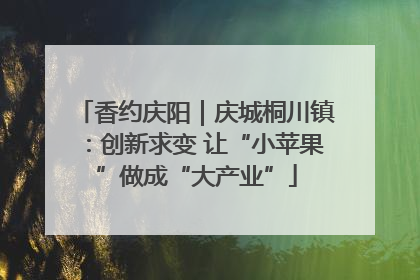 香约庆阳｜庆城桐川镇：创新求变 让“小苹果”做成“大产业”