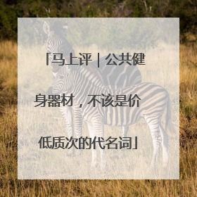 马上评｜公共健身器材，不该是价低质次的代名词