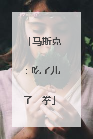 马斯克：吃了儿子一拳