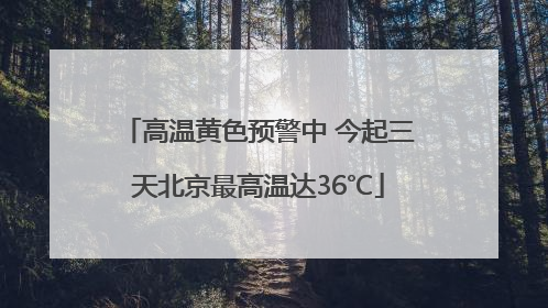 高温黄色预警中 今起三天北京最高温达36℃
