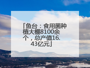 鱼台：食用菌种植大棚8100余个，总产值16.43亿元
