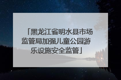 黑龙江省明水县市场监管局加强儿童公园游乐设施安全监管